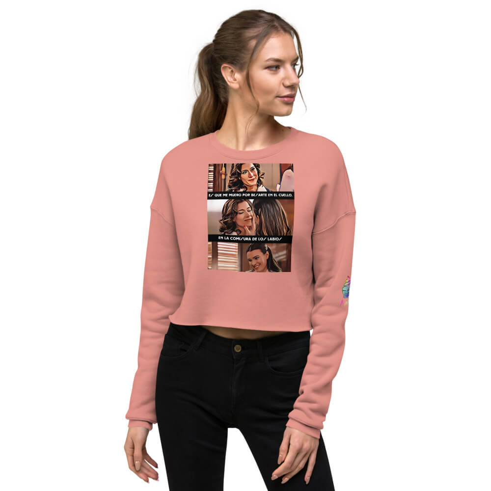 Sudadera Cropped Ecológica "Besos Marta Y Fina"
