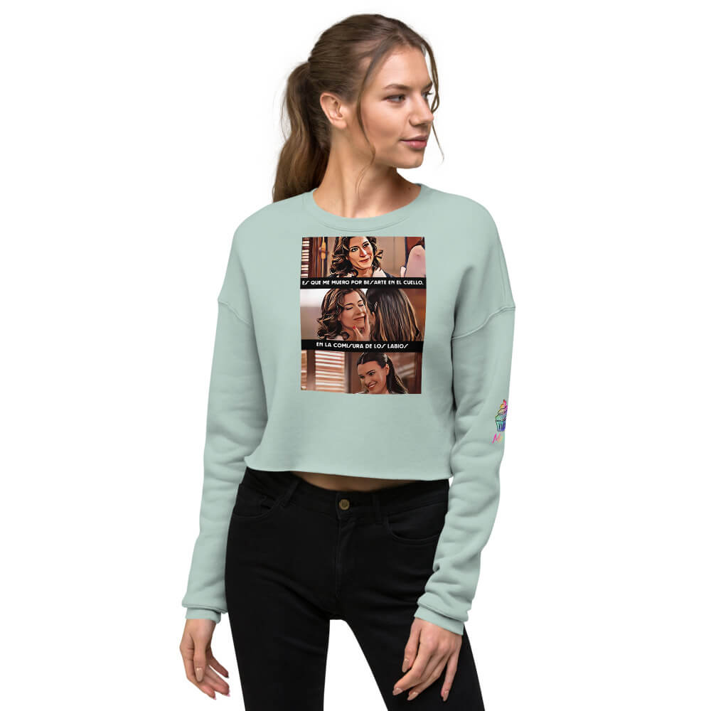 Sudadera Cropped Ecológica "Besos Marta Y Fina"