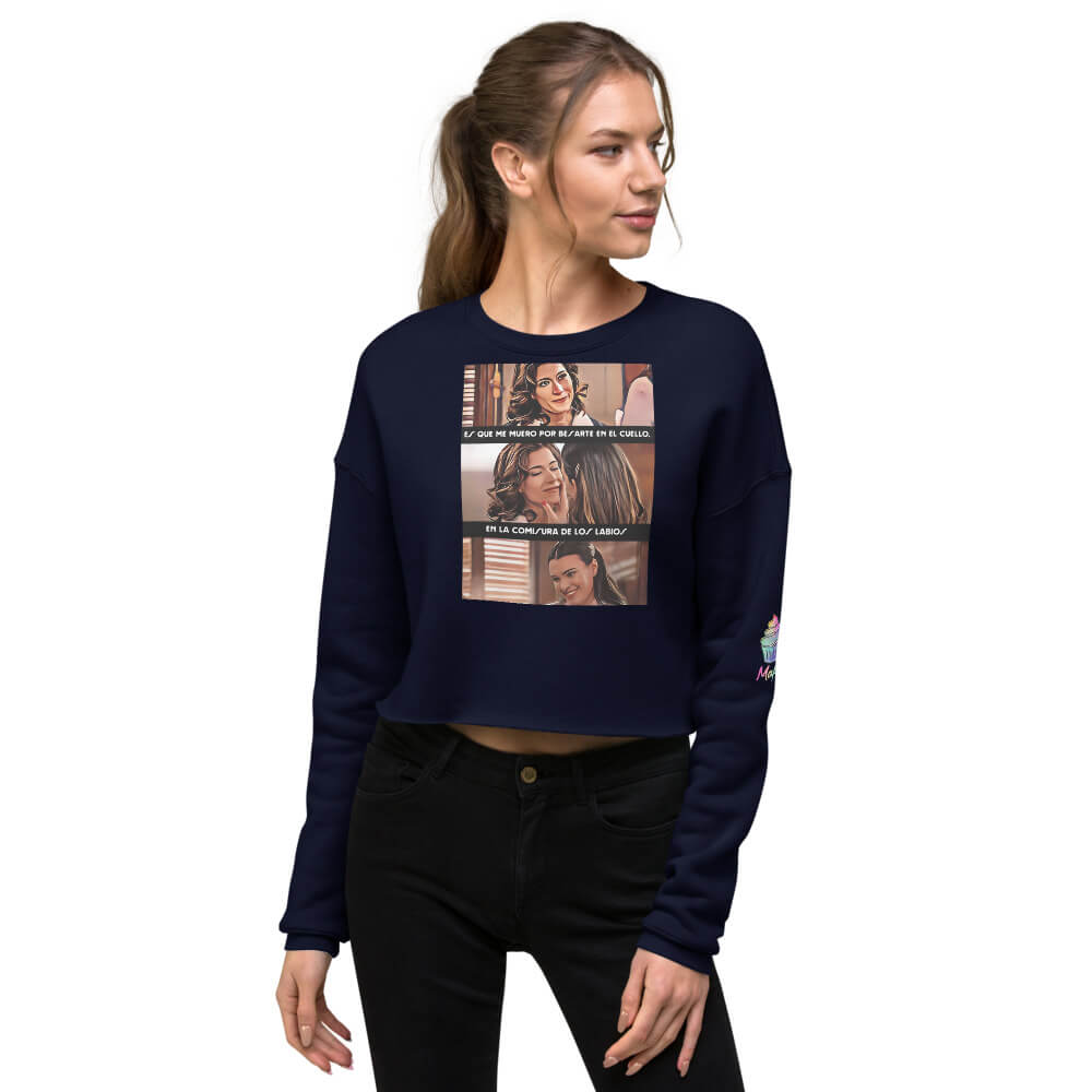 Sudadera Cropped Ecológica "Besos Marta Y Fina"