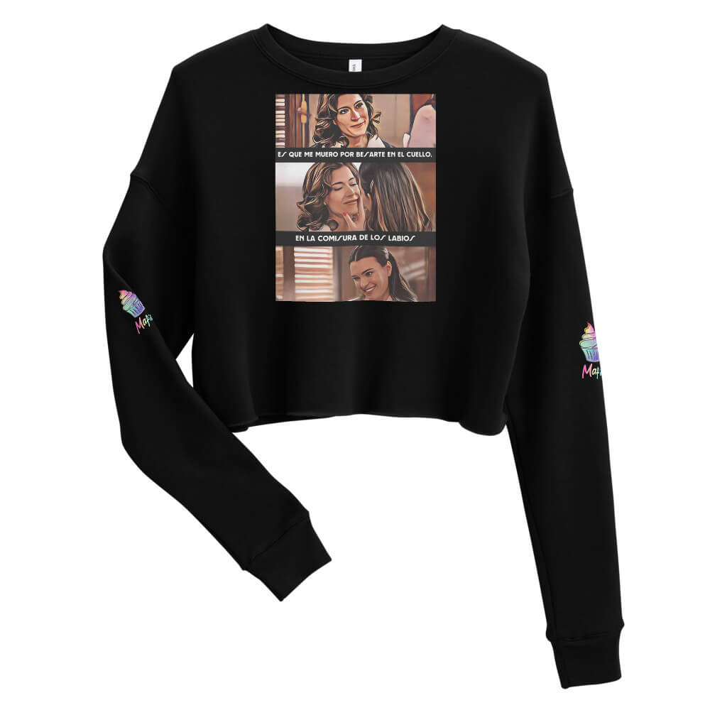 Sudadera Cropped Ecológica "Besos Marta Y Fina"