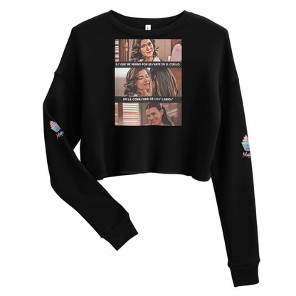 Sudadera Cropped Ecológica "Besos Marta Y Fina"