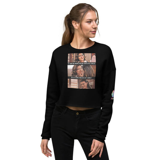 Sudadera Cropped Ecológica "Besos Marta Y Fina"